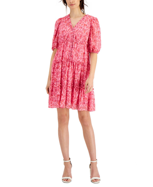 Taylor Printed Chiffon A Line Dress